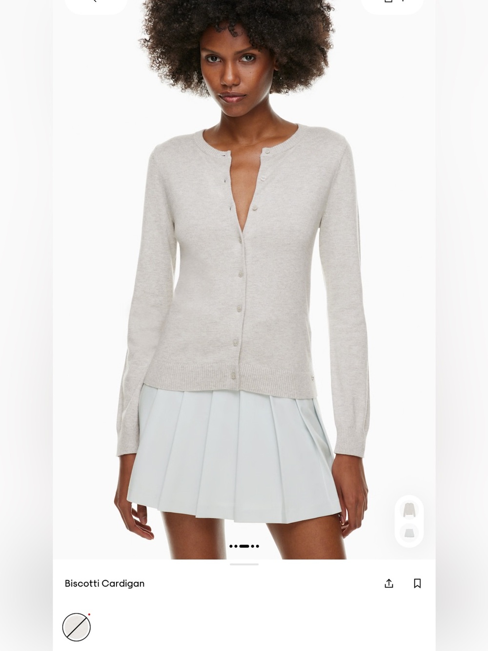 Aritzia Crewneck Cotton Cardigan